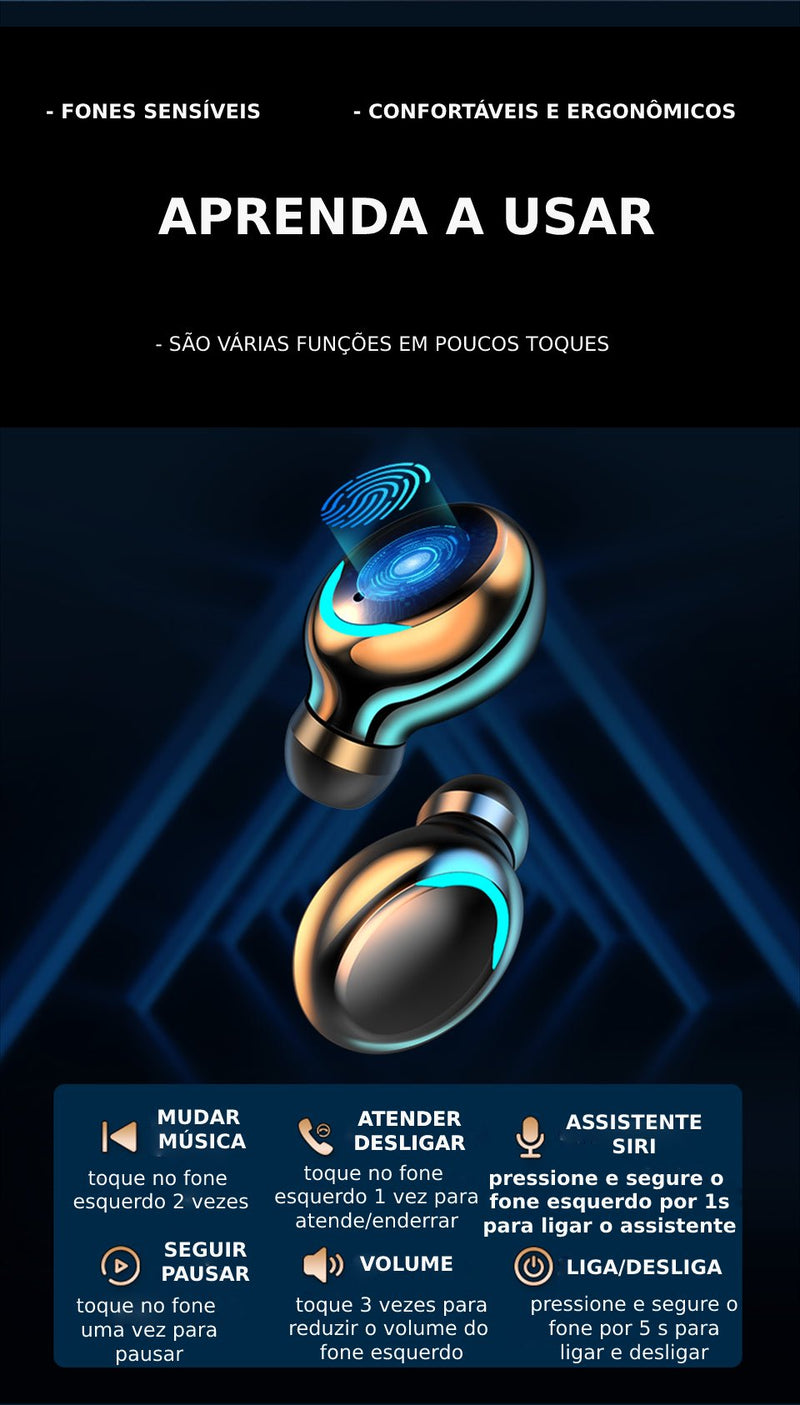 Fone de Ouvido Bluetooth a Prova d'Água Bis Ofertas ®